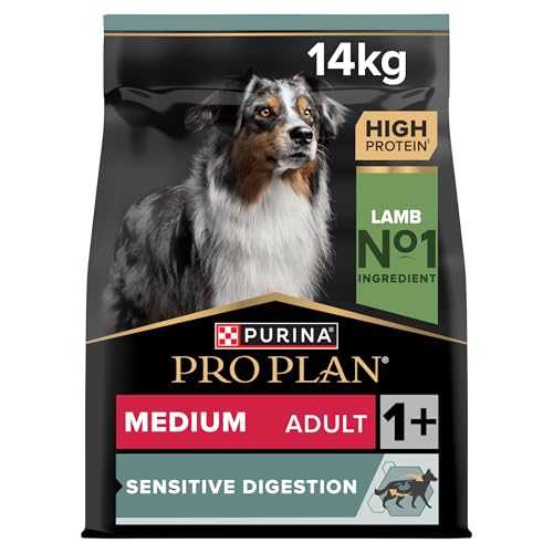 Pro Plan PURINA PRO PLAN Medium Adult Sensitive Digestion, Hundefutter trocken, reich an Lamm, 1er Pack (1 x 14 kg) von Pro Plan