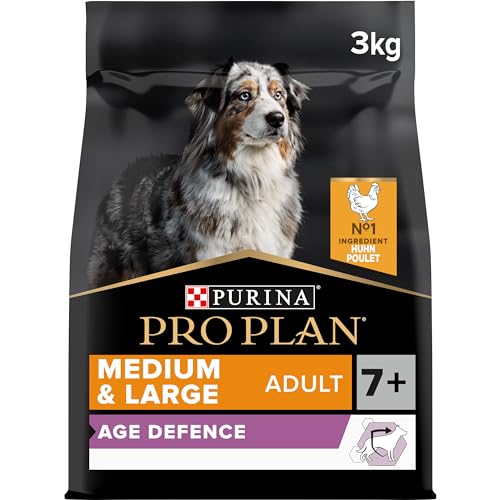 Pro Plan Medium & Large Adult Age Defence 7+, Hundefutter trocken, reich an Huhn, 1er Pack (1 x 3 kg) von PURINA PRO PLAN