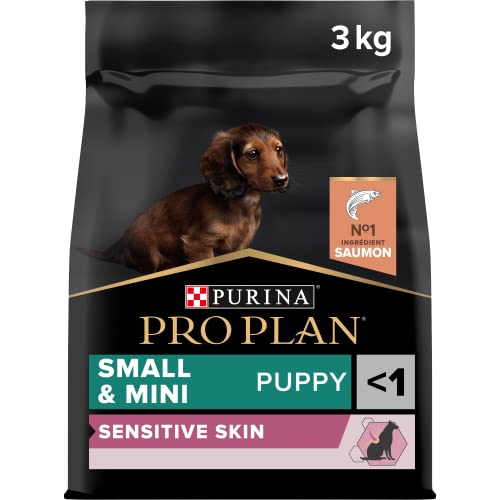 Pro Plan PURINA PRO PLAN Small & Mini Puppy Welpenfutter trocken mit OPTIDERMA, reich an Lachs, (4 Stück x 3kg) von PURINA PRO PLAN