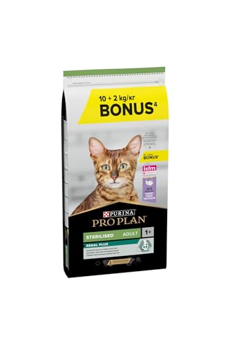 Proplan Katzenfutter für Erwachsene, sterilisiert, kastriert oder sterilisiert, 10 kg + 2 kg von PURINA Pro Plan