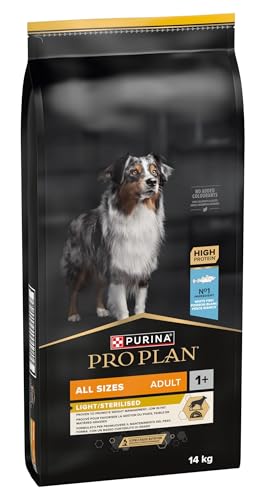 Purina Pro Plan | leicht/sterilisiert | Erwachsene Hunde | alle Größen | Trockenfutter reich an Proteinen | mit Weißfisch | fördert das Gewichtsmanagement | Beutel | 3 kg von Pro Plan