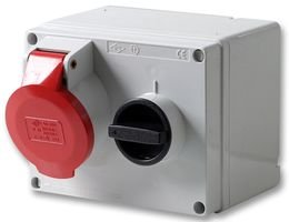 Steckdose, 16 A, 415 V, 3P+N+E, geschaltet, verriegelt, IP44, Rot von Pro Power