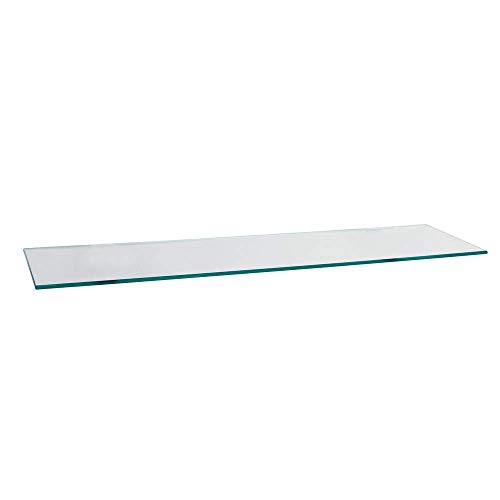Pro Safe Glass 20,3 x 53,3 cm rechteckiges Regal aus gehärtetem transparentem schwebendem Glas, nur Glas von Pro Safe Glass