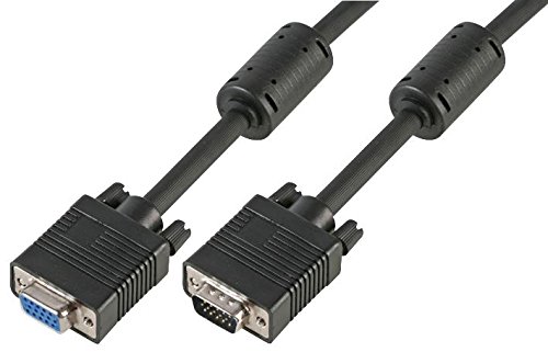 Pro Signal PSG90726 SVGA HD15 Monitorkabel, Stecker auf Buchse, alle Pins verbunden, 25 m, Schwarz von PROSIGNAL