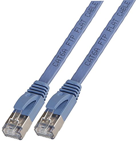 Pro Signal PSG91142 Flaches Cat6a STP Ethernet-Patchkabel, 1 m, Blau von PROSIGNAL