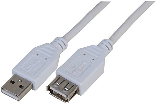 Pro Signal PSG91458 Kabel, USB 2.0 A Stecker auf A Buchse, Weiß, 2 m von PROSIGNAL