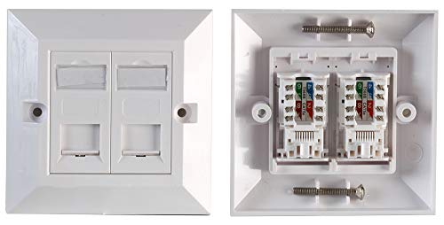 Pro Signal PSG91593 Doppelsteckdose, RJ45, Cat6, Weiß von PROSIGNAL