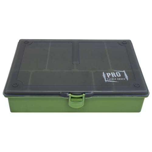 Pro Tackle Carp Tackle Box - Grüne Sortimentsbox für Karpfenangler - Halbtransparenter Deckel - Aus 25% recyceltem Material Pro Tackle Carp Tackle Box - Grüne Sortimentsbox für Karpfenangler - Halbtransparenter Deckel - Aus 25% recyceltem Material von Pro Tackle Gear