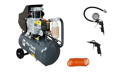 Kompressor 24L 2000W 230V + 3-teiliger Pneumatiksatz Pro-Tech TOOLS 80009 von Pro-Tech TOOLS