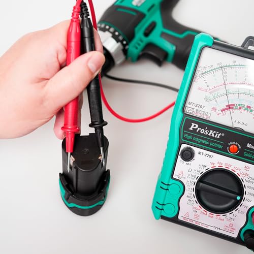 Pro'sKit Analog Multimeter MT-2207, Hand-Multimeter Analog 1000V/10A Test Lead CATII 1000V/ CATII 500V, Analog-Zeiger-Multimeter von Pro'sKit