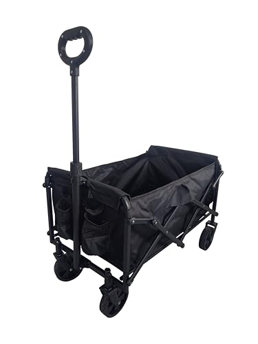 Bollerwagen mit Flaschenhalter faltbar 80L 100Kg Traglast Transportwagen Strand und Campingwagen von Pro&Basics