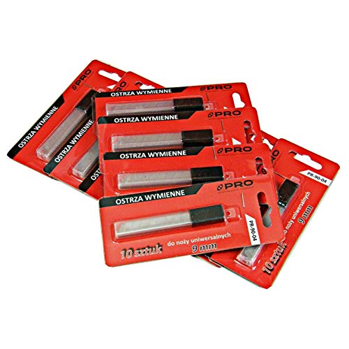 100Stk Ersatzklingen Abbrechklingen 9-25mm für Teppichmesser Cuttermesser (100x Abbrechklinge 9mm breit) von Pro