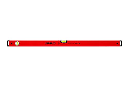 PRO600 Wasserwaage mit magneten 100cm - Ergonomischen Profil und ERS+ (Easy Reading System) Präzise Magnet Wasserwaage - Anti Shock Absorber Endkappen - Farbe Rot von PRO