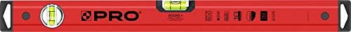 PRO600 Wasserwaage 60 cm mit Ergonomischen Profil - ERS+ (Easy Reading System) Präzise Wasserwaage mit Anti Shock Absorber Endkappen - Farbe Rot von PRO