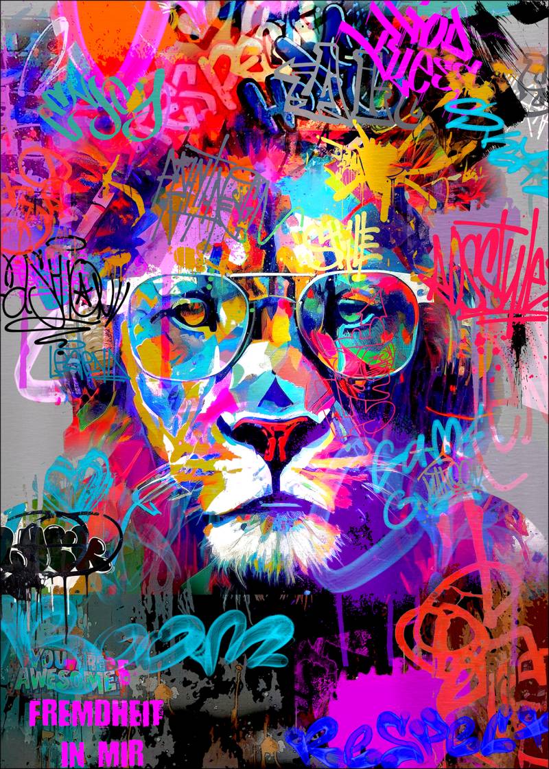PRO ART Alu-Art 100x70cm Graffiti Lion von ProArt