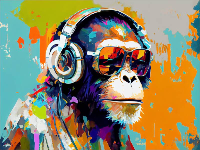 PRO ART Canvas-Art Junges Wohnen 120x90cm Animals With Headphones I von ProArt