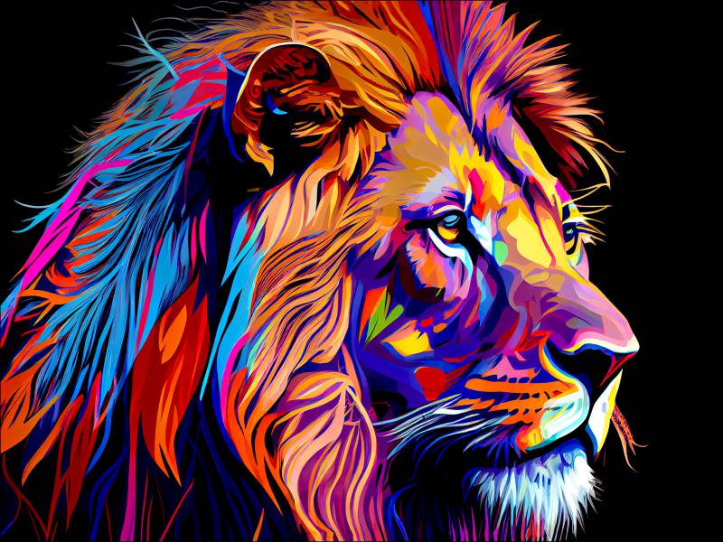 PRO ART Canvas-Art Junges Wohnen 120x90cm Colorful Lion Head V von ProArt