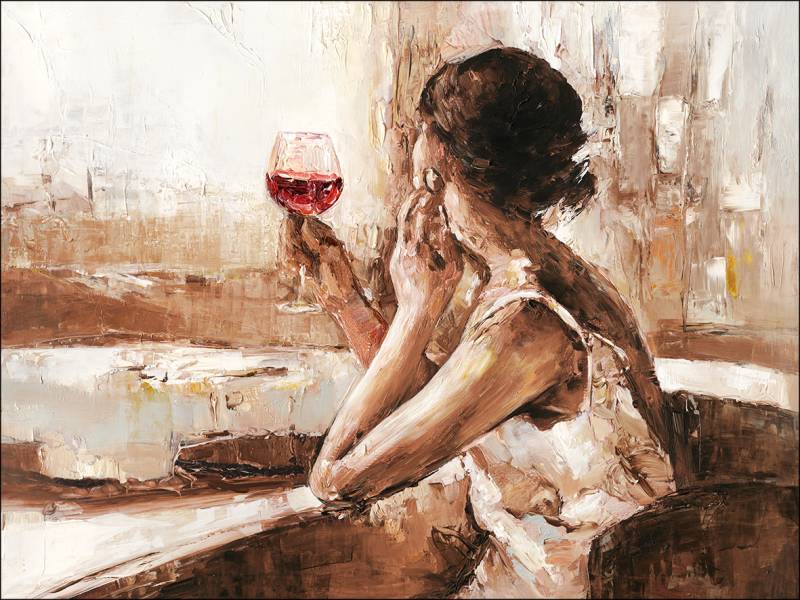 PRO ART Canvas-Art Junges Wohnen 120x90cm Girl With Wine Glass von ProArt