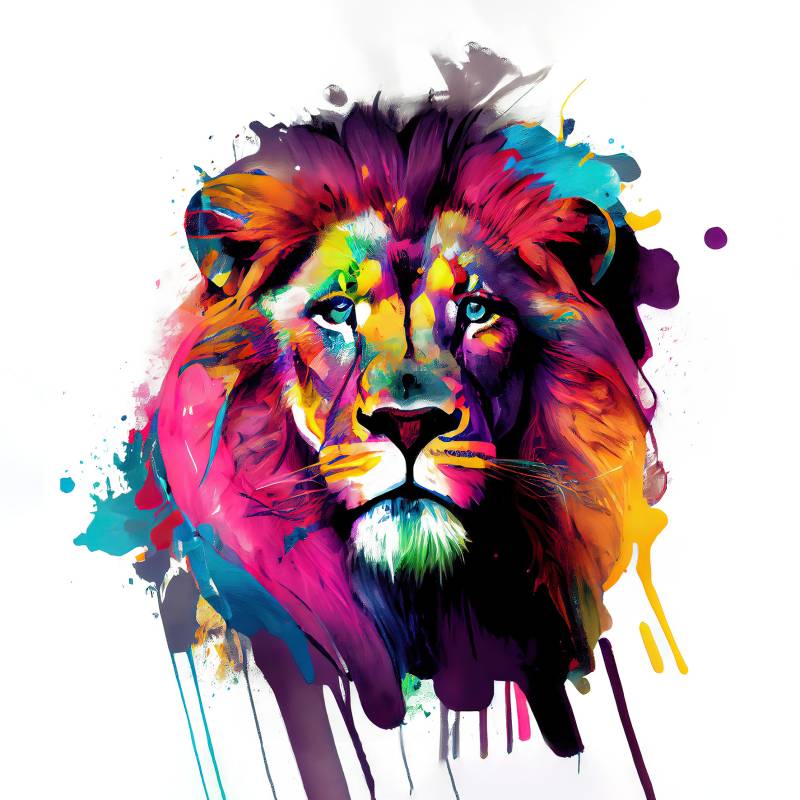 PRO ART Canvas-Art Junges Wohnen 30x30cm Colorful Lion Head IV von ProArt