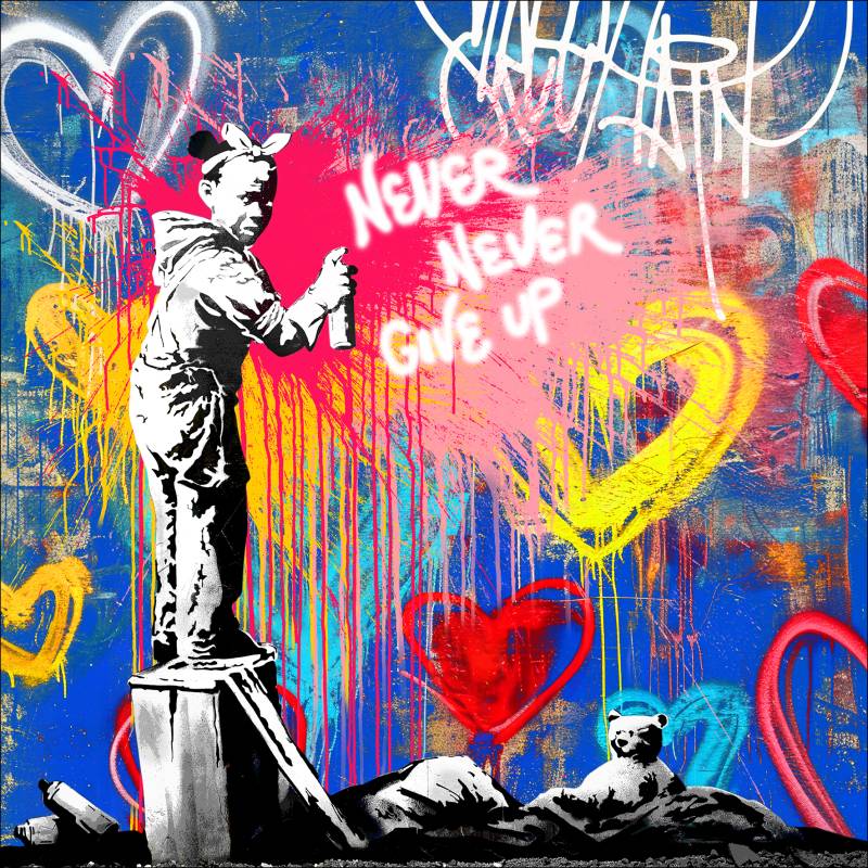 PRO ART Canvas-Art Junges Wohnen 30x30cm Graffiti Never Give Up von ProArt
