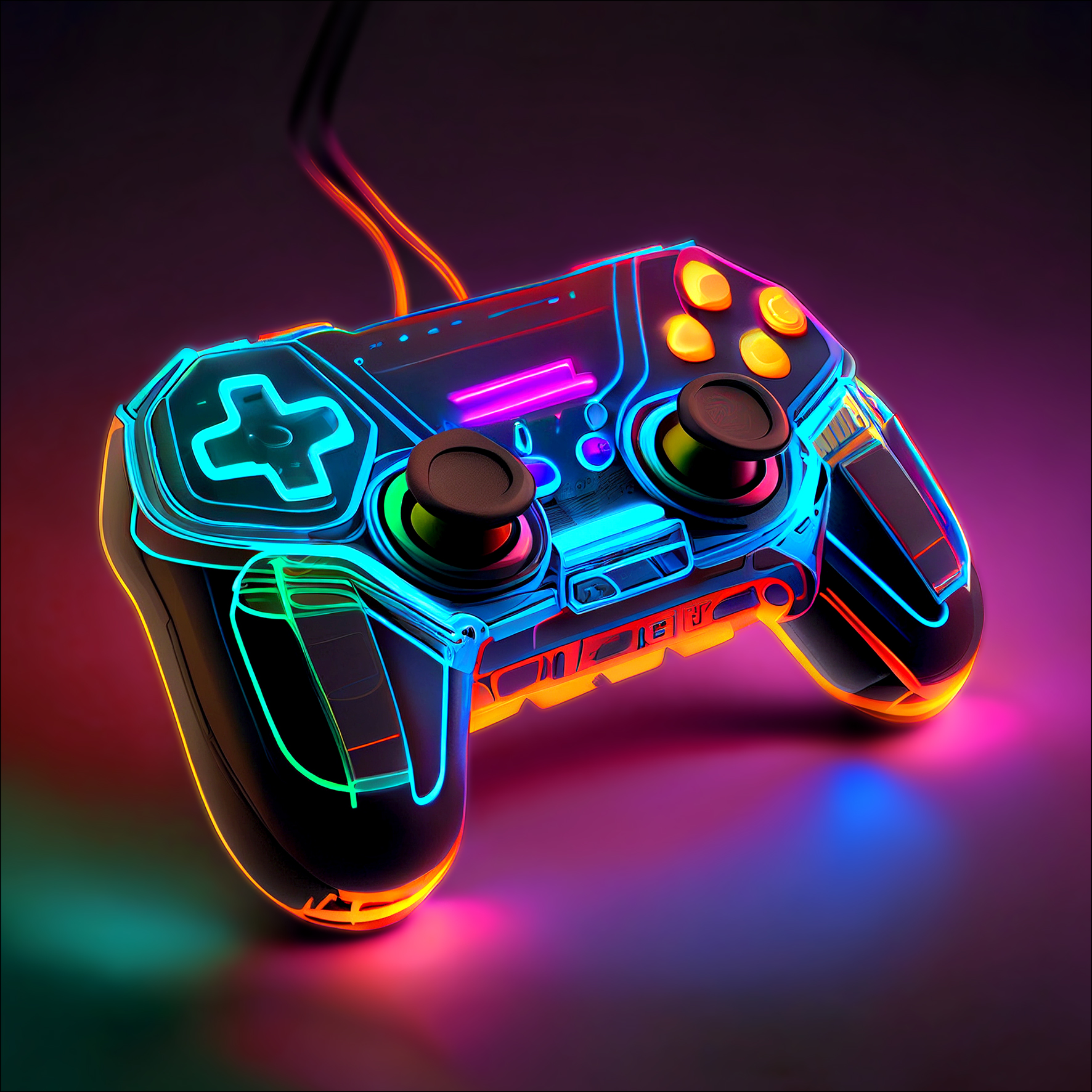 PRO ART Canvas-Art Junges Wohnen 30x30cm Neon Controller von ProArt