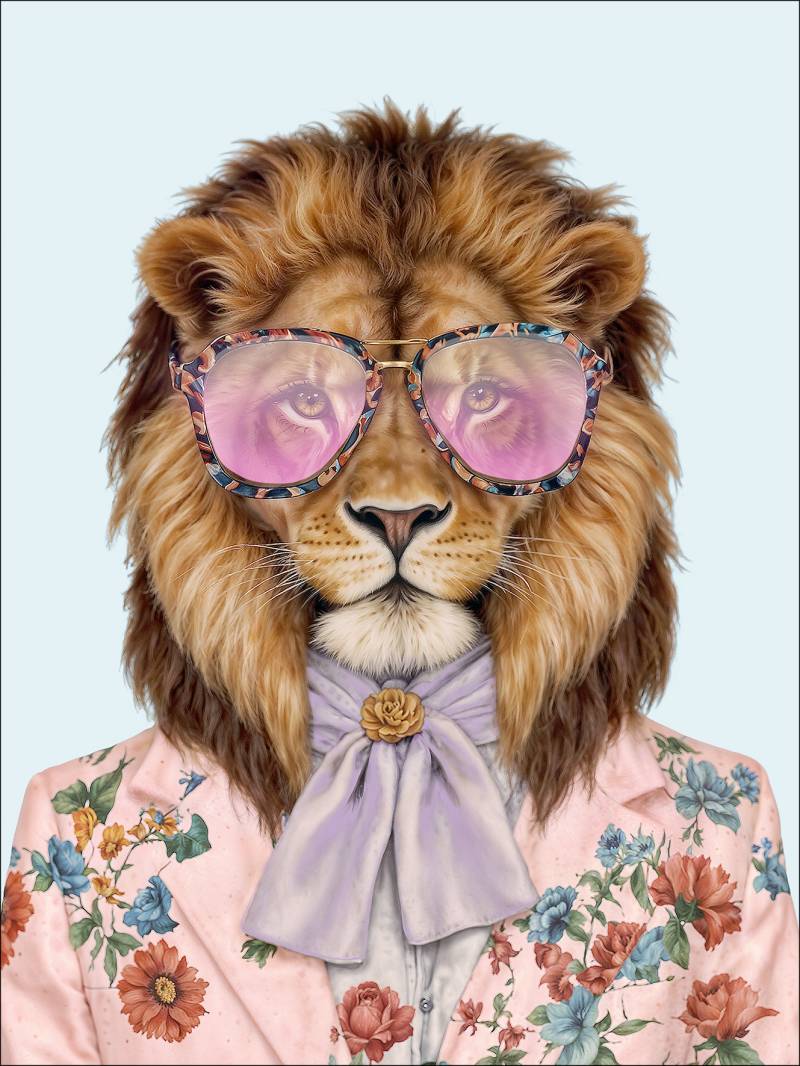 PRO ART Canvas-Art Junges Wohnen 80x60cm Lion With Glasses I von ProArt