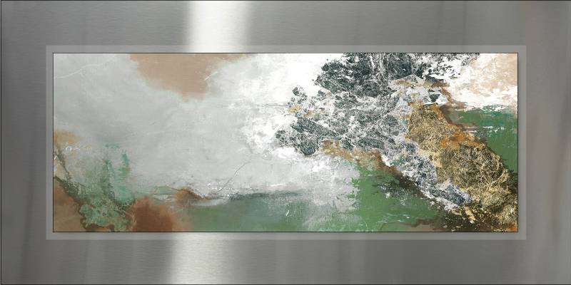 PRO ART Double-Alu - Dibond bedruckt mit Aufsatz aus Dibond 100x50cm Green Experiment III von ProArt