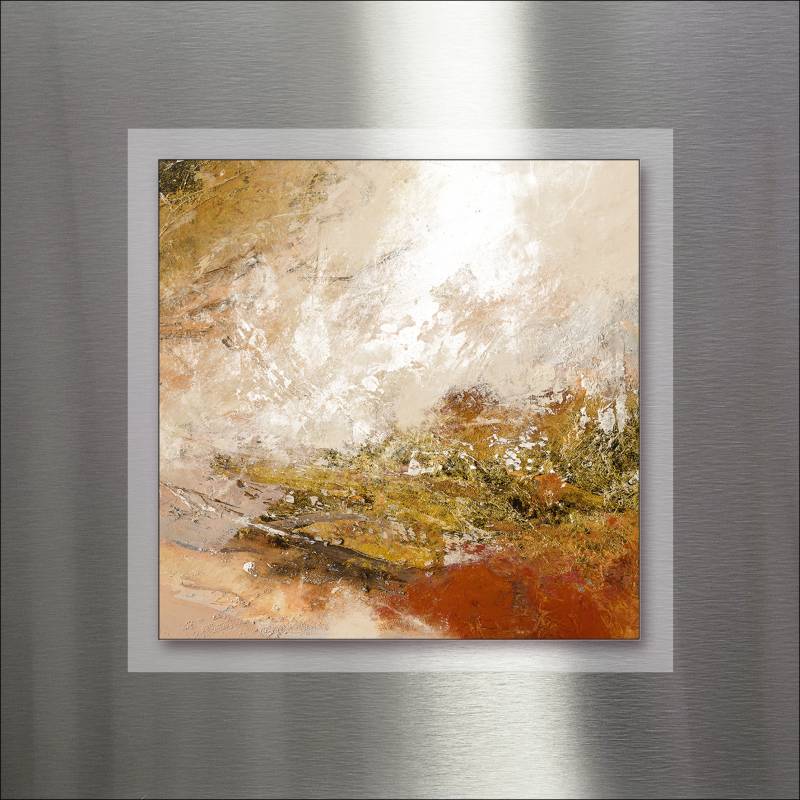 PRO ART Double-Alu - Dibond bedruckt mit Aufsatz aus Dibond 50x50cm Brown-Silver-Gold X von ProArt