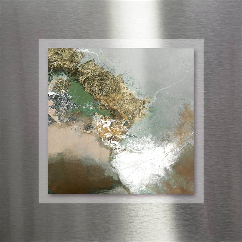PRO ART Double-Alu - Dibond bedruckt mit Aufsatz aus Dibond 50x50cm Green Experiment II von ProArt