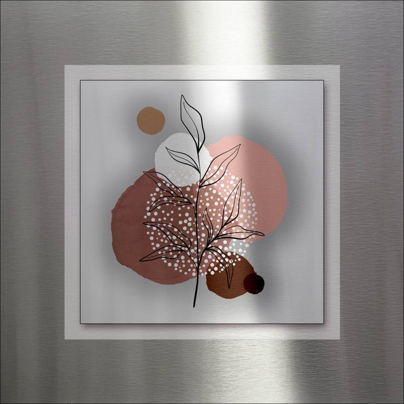 PRO ART Double-Alu - Dibond bedruckt mit Aufsatz aus Dibond 50x50cm Line Art Leaves V von ProArt