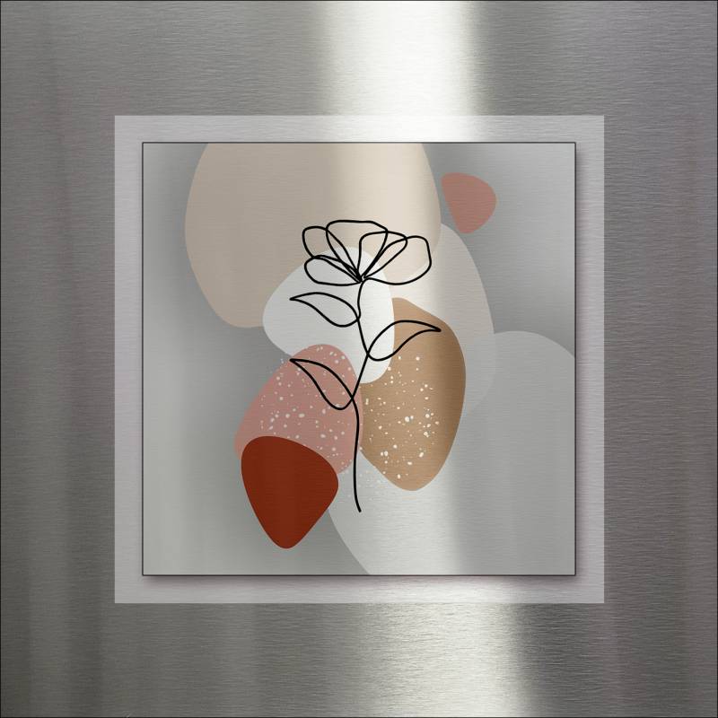 PRO ART Double-Alu - Dibond bedruckt mit Aufsatz aus Dibond 50x50cm Line Art Leaves VII von ProArt