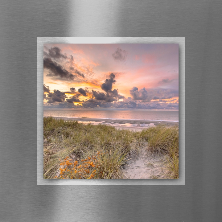PRO ART Double-Alu -Dibond bedruckt mit Aufsatz aus Dibond 50x50cm North Sea Sunset II von ProArt