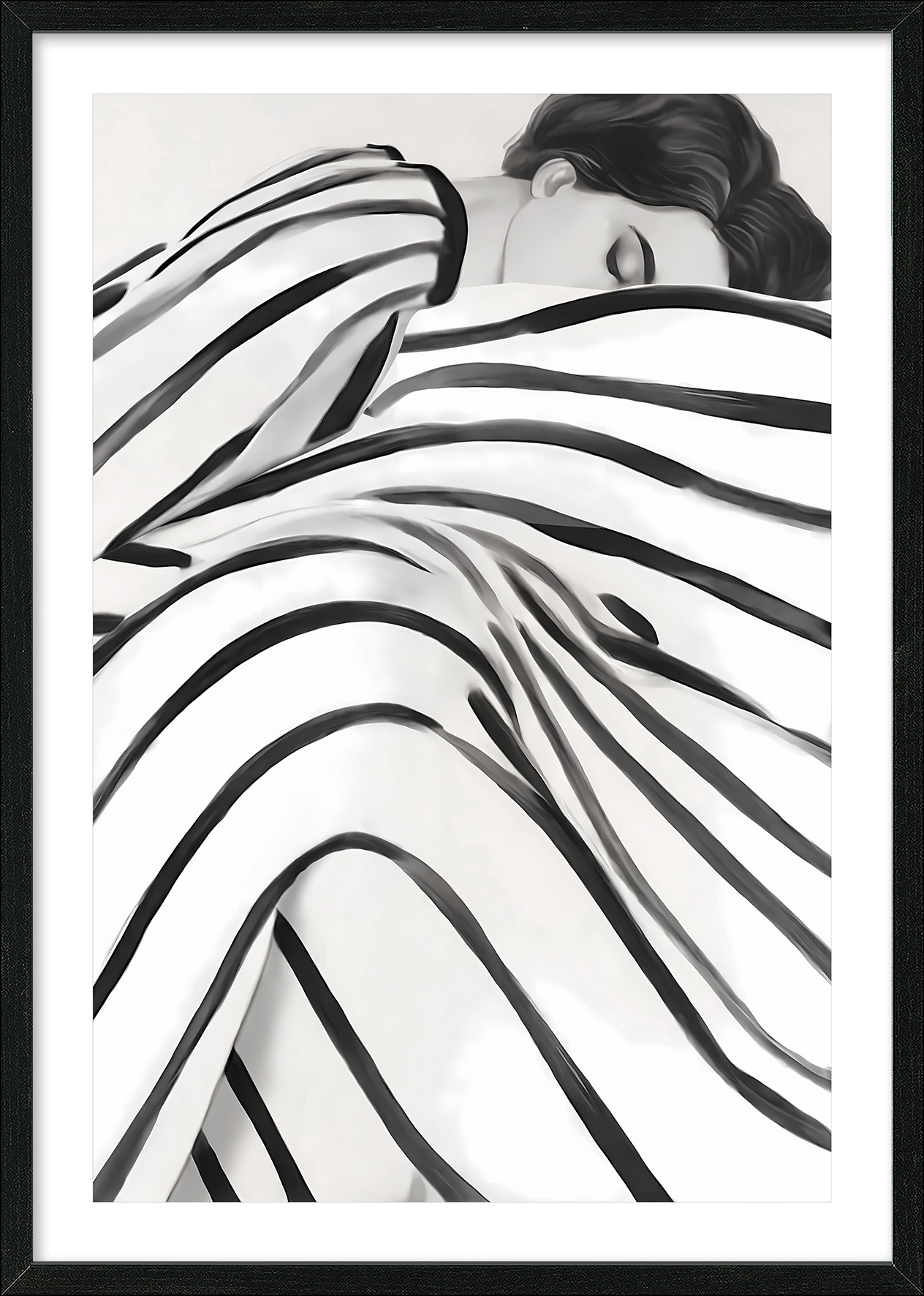 PRO ART Framed-Art Scandic Living 105x75cm Sleeping In Stripes PRO ART Framed-Art Scandic Living 105x75cm Sleeping In Stripes von ProArt