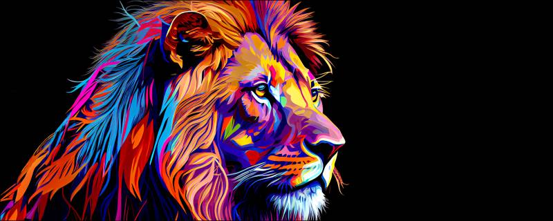 PRO ART Glas-Art 125x50cm Colorful Lion Head V von ProArt