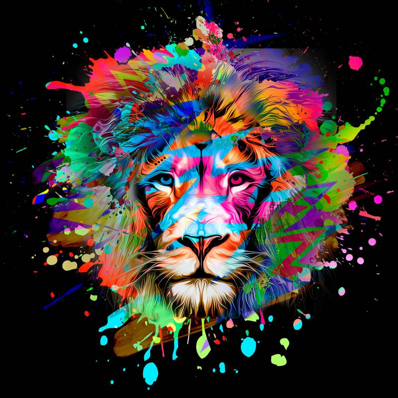 PRO ART Glas-Art 20x20cm Colorful Lion Head III von ProArt