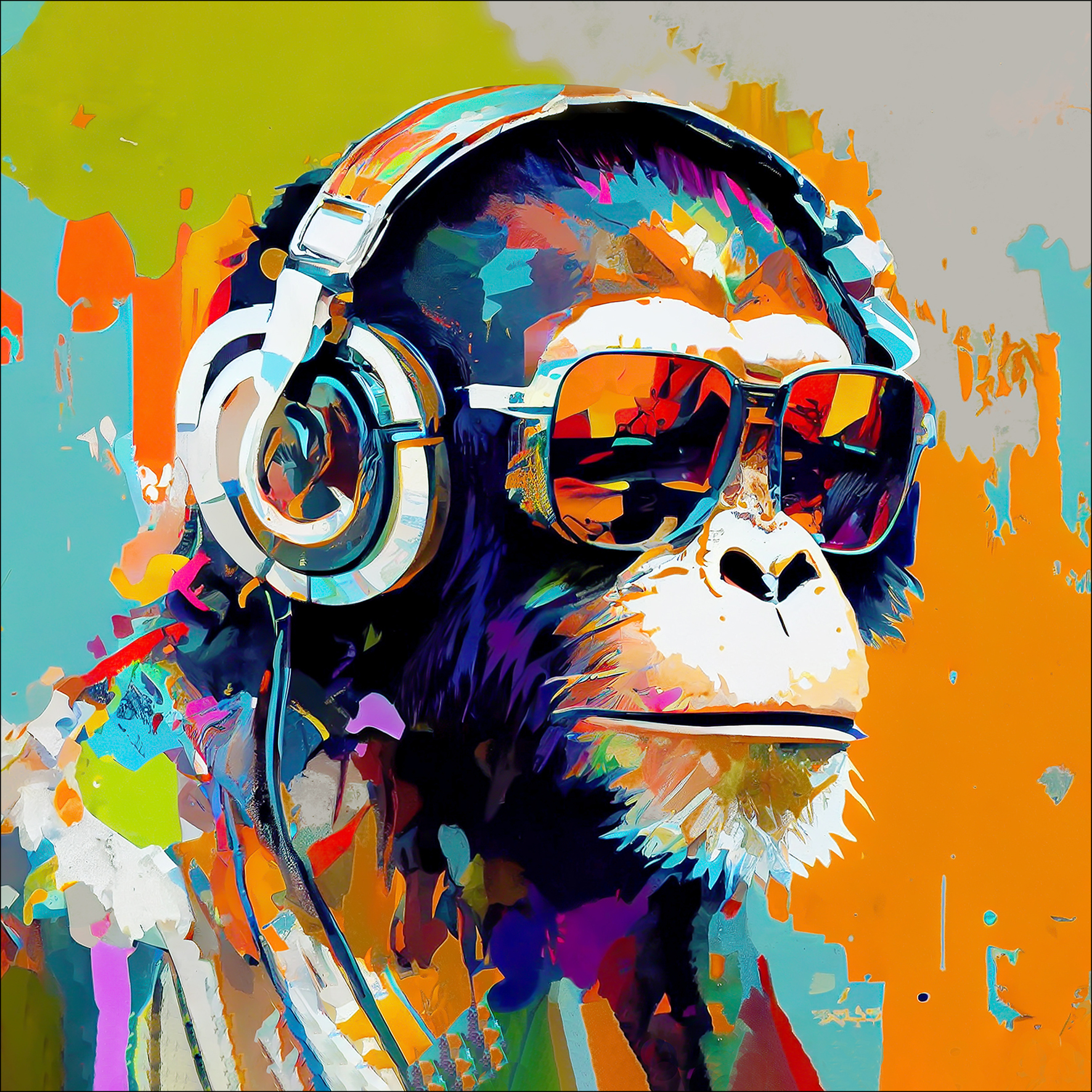 PRO ART Glas-Art 50x50cm Animals With Headphones I PRO ART Glas-Art 50x50cm Animals With Headphones I von ProArt
