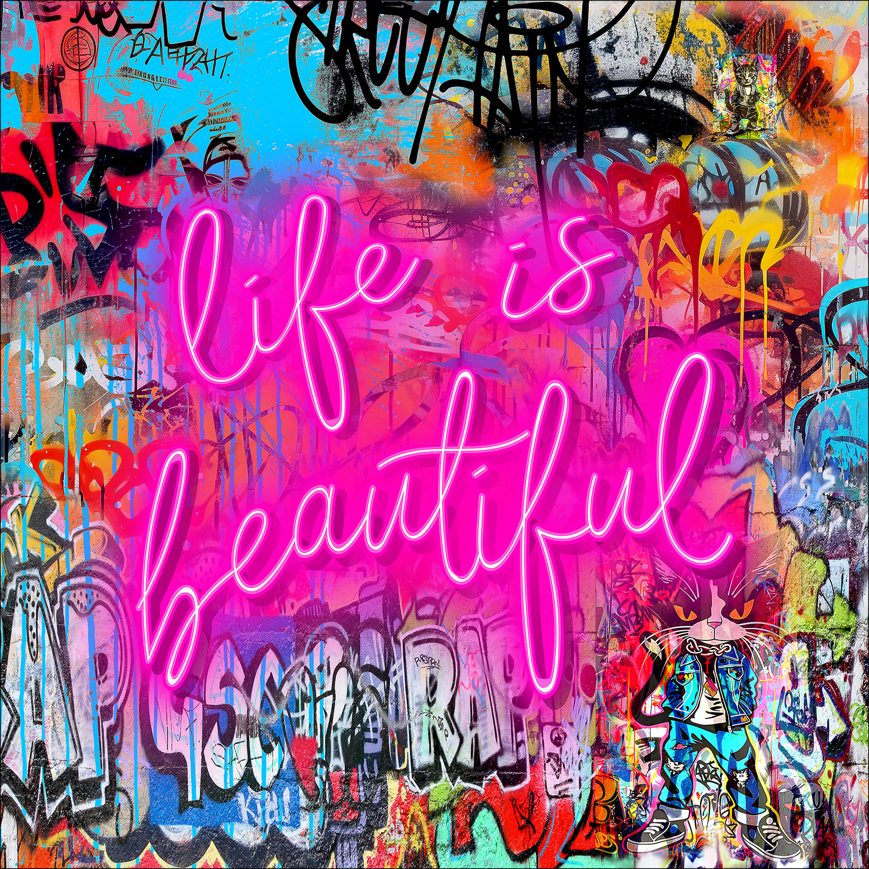 PRO ART Glas-Art 50x50cm Graffiti Beautiful Life PRO ART Glas-Art 50x50cm Graffiti Beautiful Life von ProArt