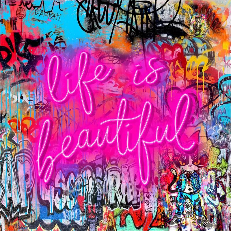 PRO ART Glas-Art 50x50cm Graffiti Beautiful Life PRO ART Glas-Art 50x50cm Graffiti Beautiful Life von ProArt