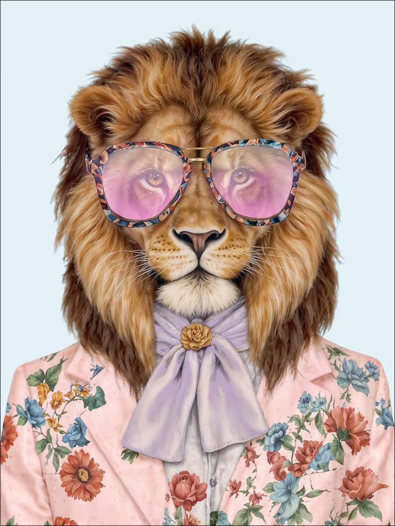 PRO ART Glas-Art 80x60cm Lion With Glasses I von ProArt