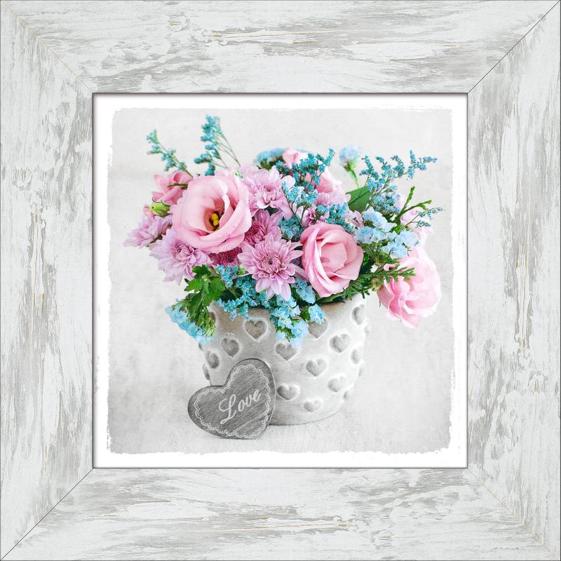 PRO ART New Classic Wood 44x44cm Vase With  Colorful Bouquet von ProArt