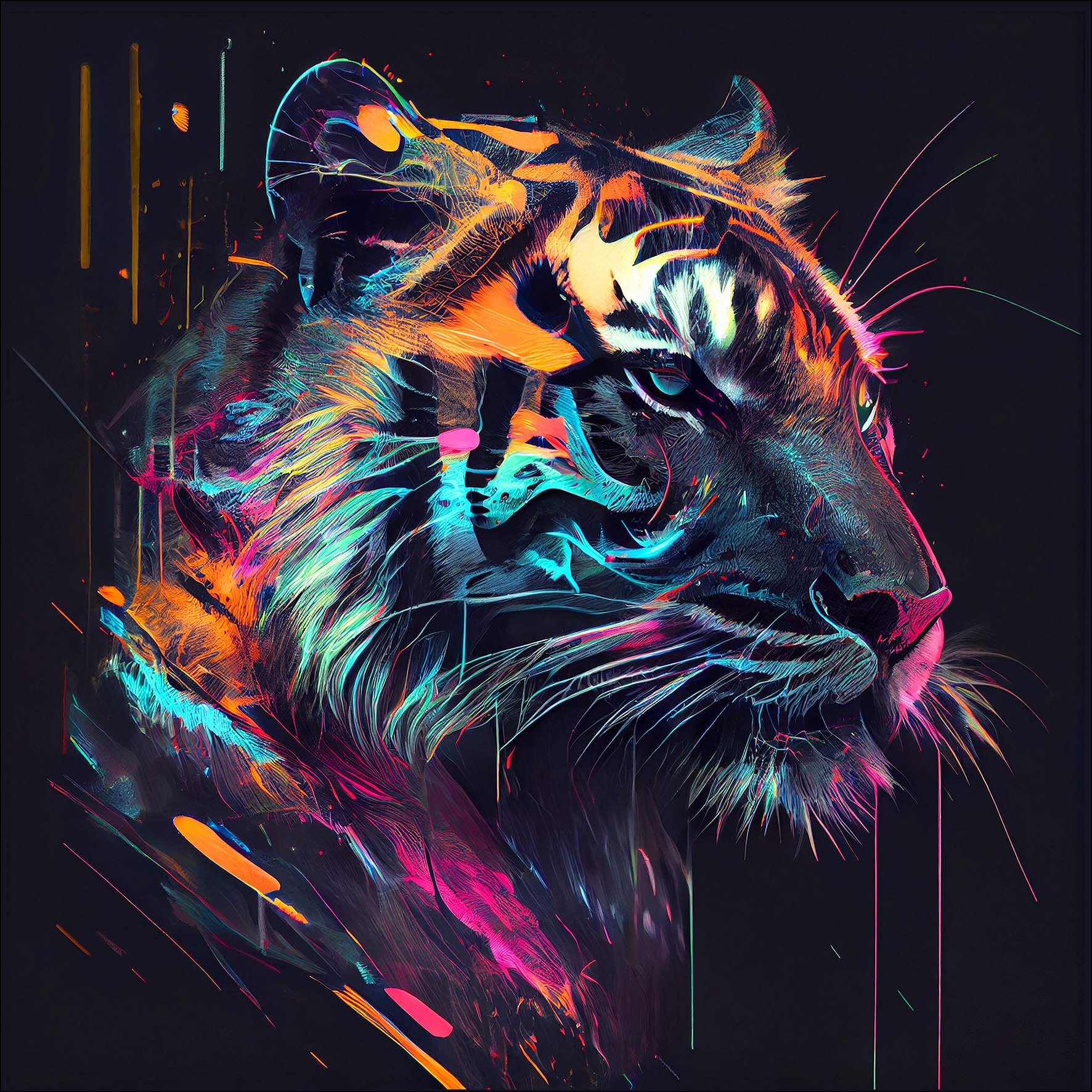 ProArt Alu-Art 50x50cm Colorful Tiger Head II von ProArt
