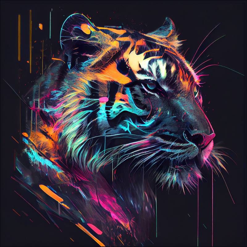 ProArt Alu-Art 50x50cm Colorful Tiger Head II ProArt Alu-Art 50x50cm Colorful Tiger Head II von ProArt