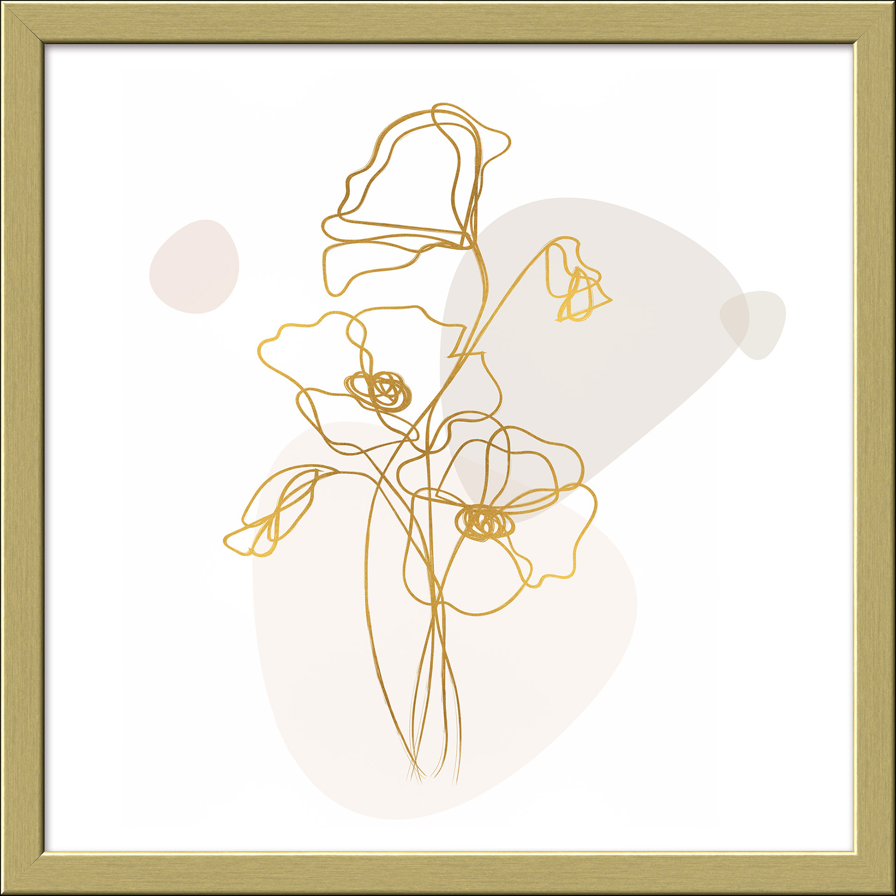 ProArt Framed-Art Slim Scandic 33x33cm Gold-Line-Art III von ProArt