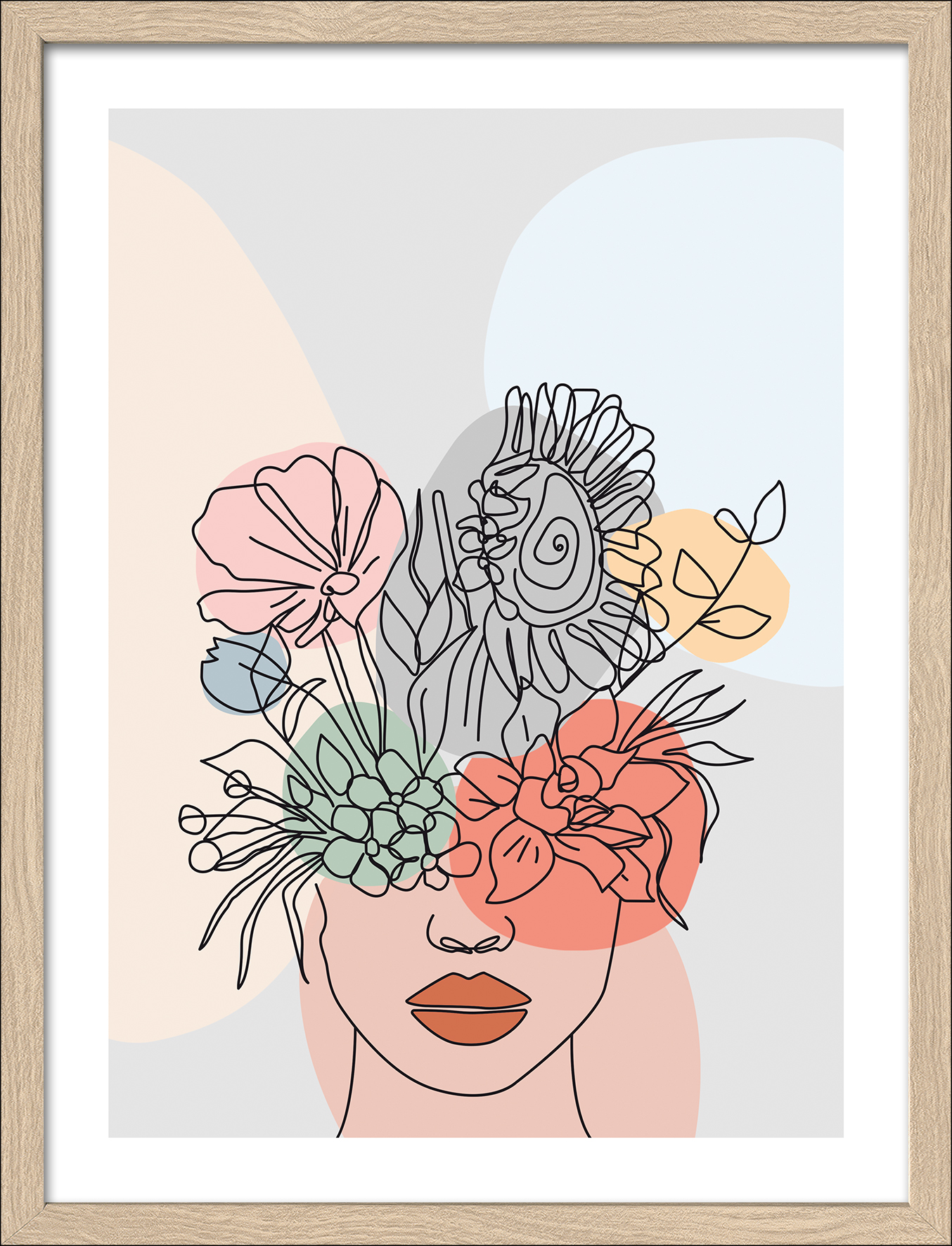 ProArt Framed-Art Slim Scandic 33x43cm Flowers on the Face V von ProArt