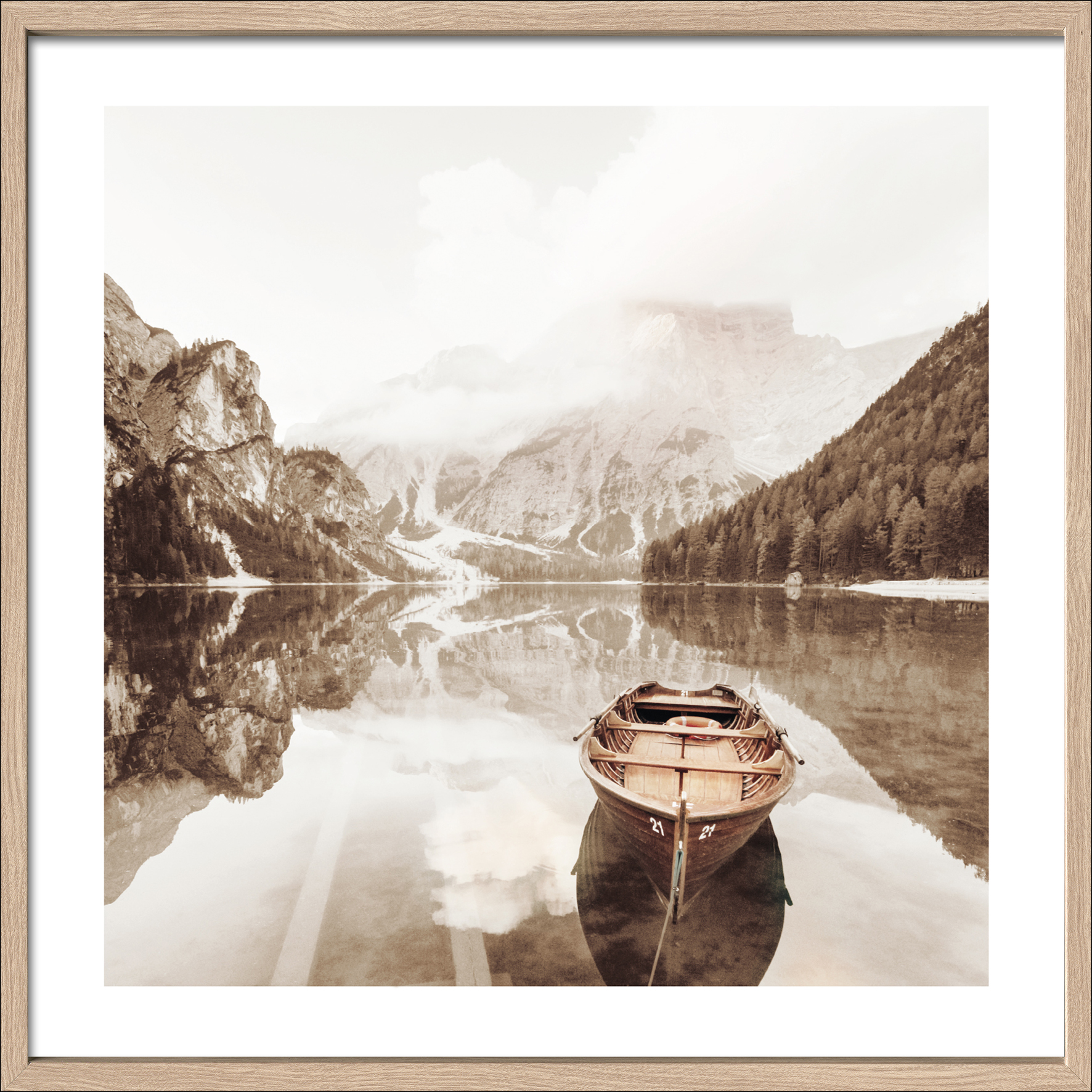 ProArt Framed-Art Slim Scandic 53x53cm Bootsfahrt auf Bergsee III von ProArt