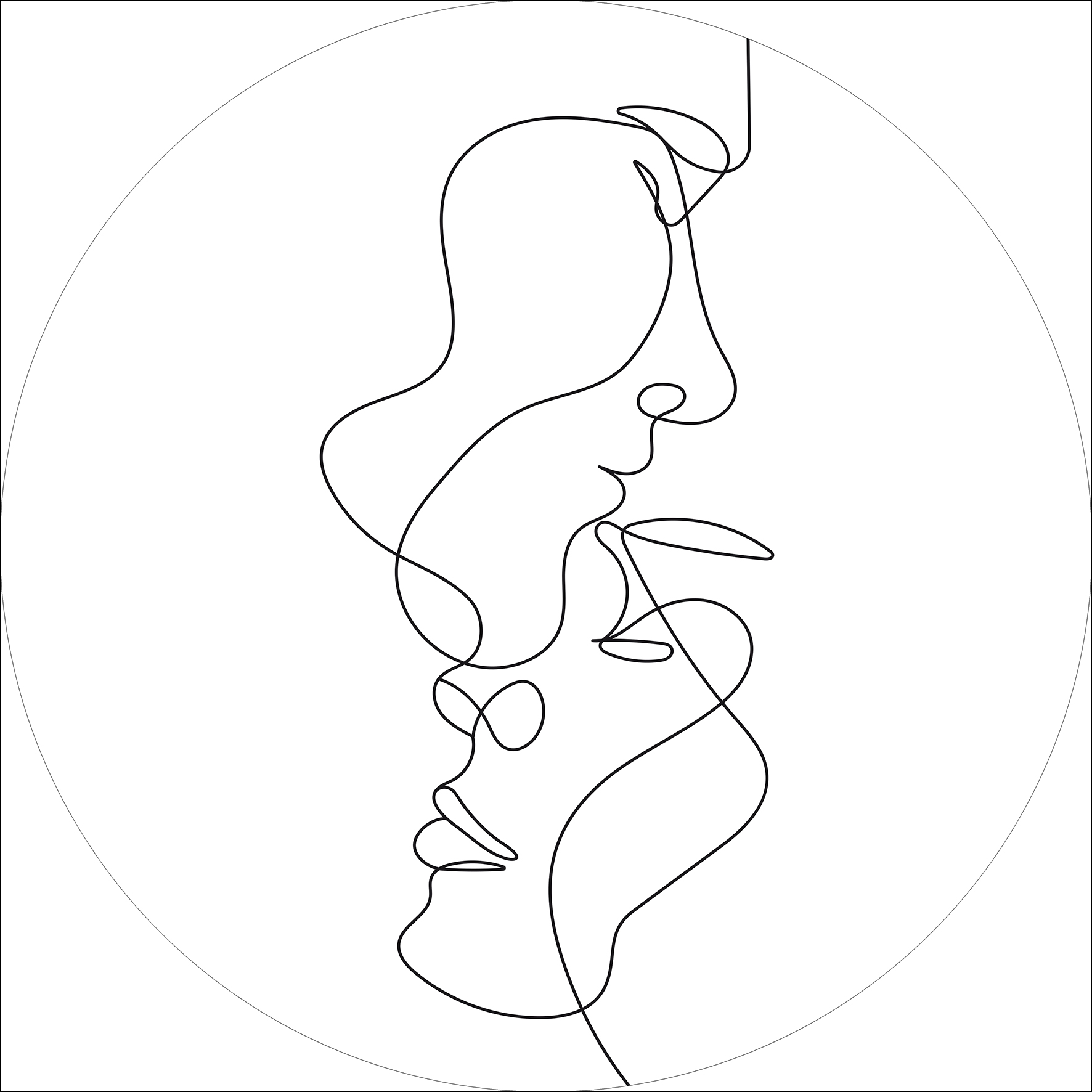 ProArt Glas-Art rund Ø 50cm Face Lines I ProArt Glas-Art rund Ø 50cm Face Lines I von ProArt