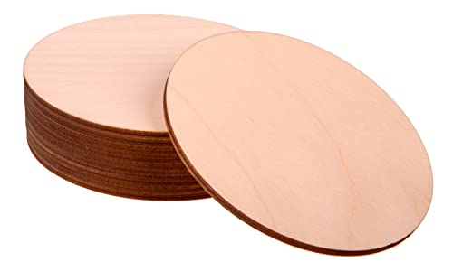 Holzscheiben zum Basteln - Runde 10 Stück mit einem Durchmesser von 10cm, Glatt Geschliffen - Untersetzer aus Holz - Bastelholz Holzplättchen für Brandmalerei - Holzplatten 3mm (Circle) von ProArts