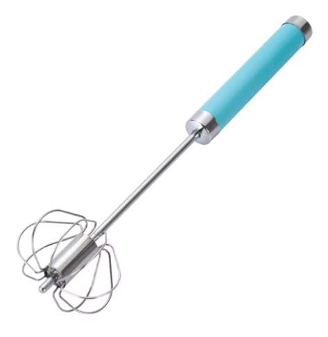 ProBytes Hand Push Egg Beater - Semi-Automatic Stainless Steel Self-Turning Whisk with Comfortable Handle - Manual Kitchen Blender, Mixer, Whisker (Sky Blue) von ProBytes