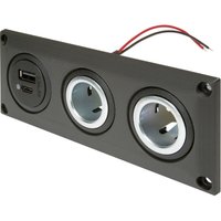 Procar - Einbausteckdose mit usb-c/a Doppelsteckdose + 2 Powersteckdosen Belastbarkeit Strom max.=20 a von ProCar