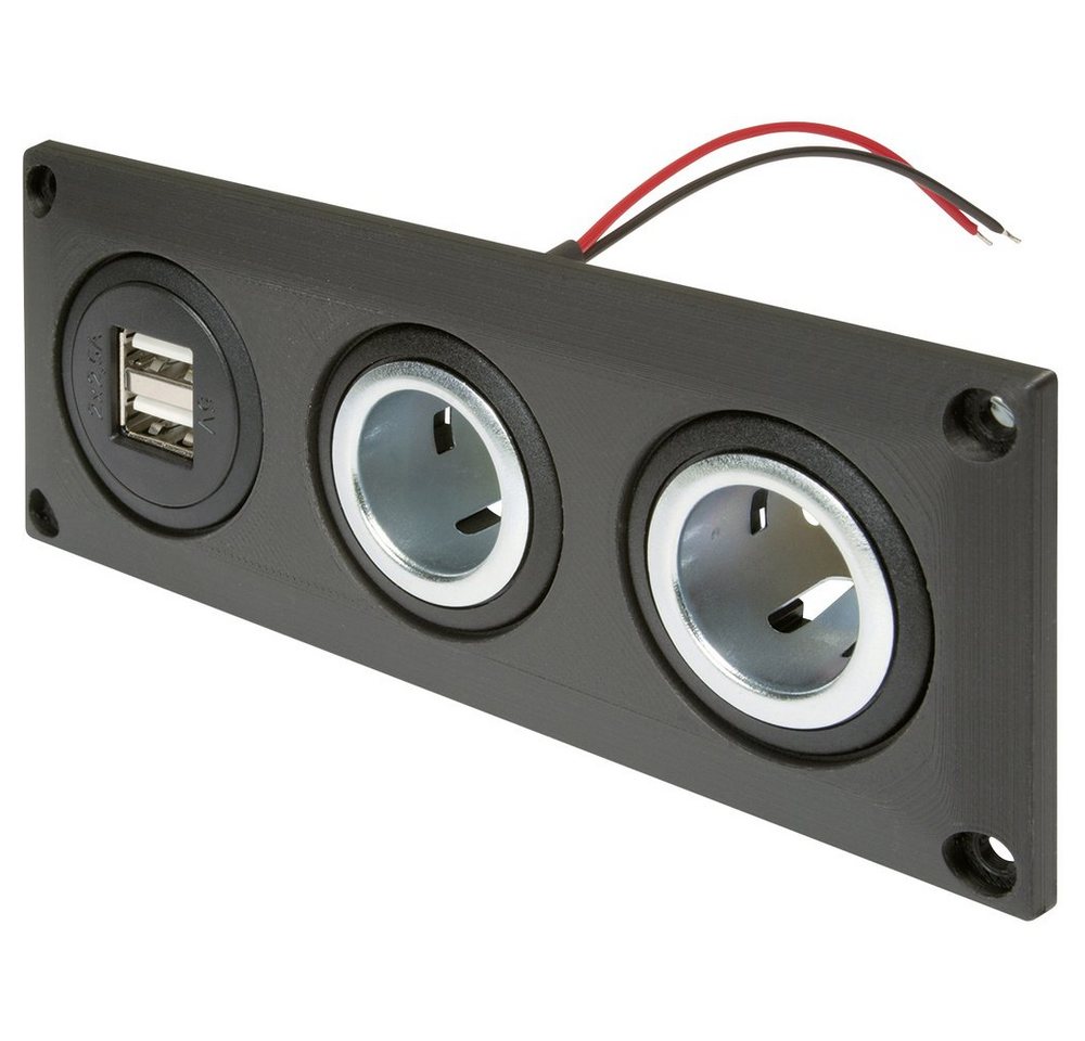 ProCar Kfz-Relais ProCar Einbausteckdose mit USB-A Doppelsteckdose + 2 Powersteckdosen B ProCar Kfz-Relais ProCar Einbausteckdose mit USB-A Doppelsteckdose + 2 Powersteckdosen B von ProCar
